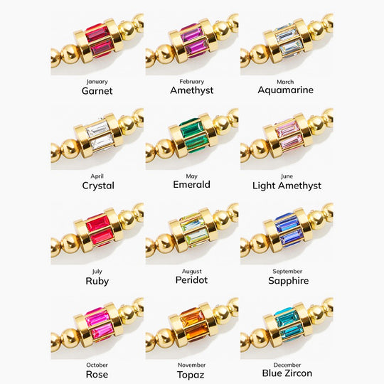 Luxe6497: The Golden Birthstone Bar Bead Bracelet