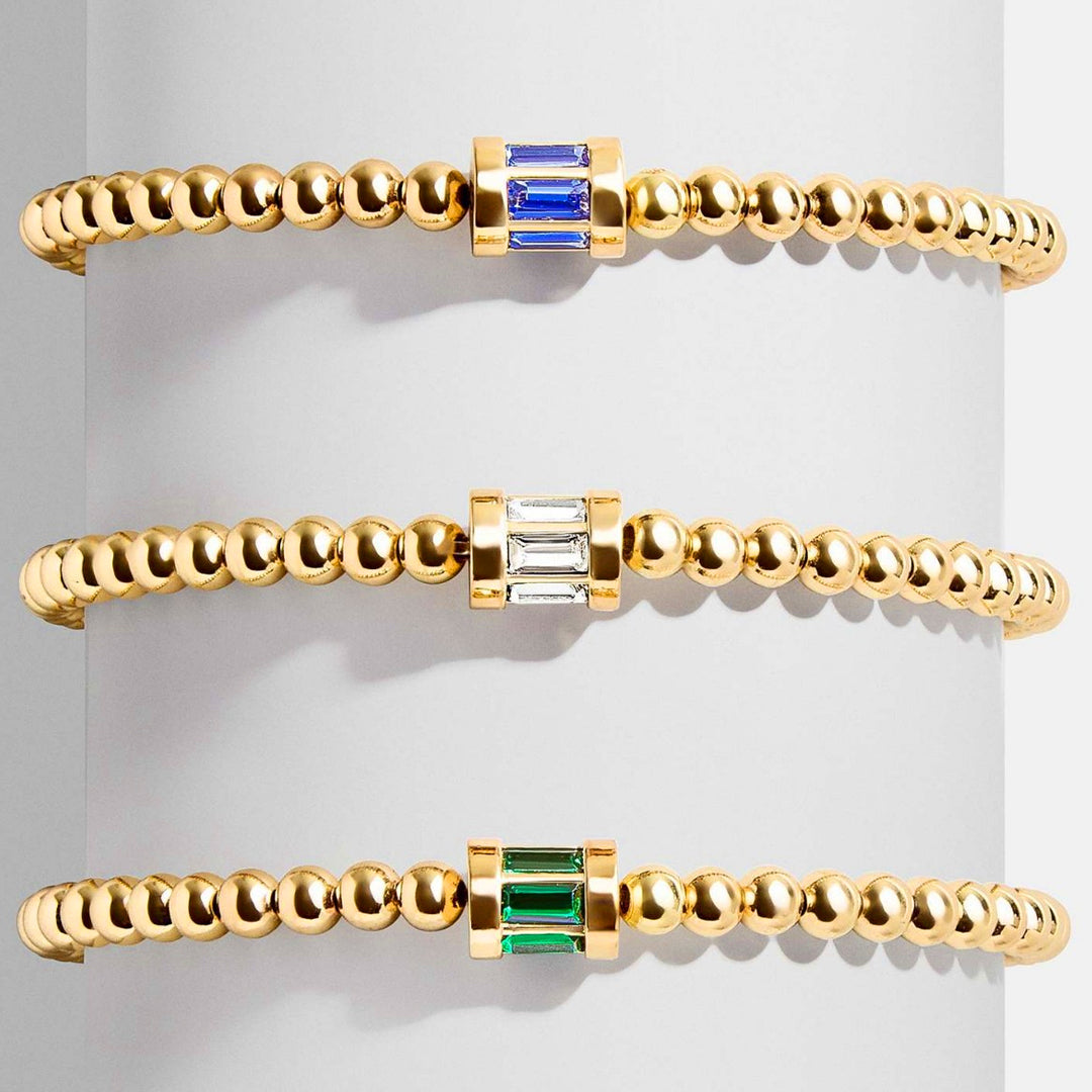 Luxe6497: The Golden Birthstone Bar Bead Bracelet