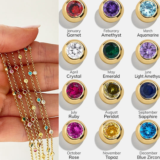 Luxe6498: The Golden Birthstone Station Bracelet