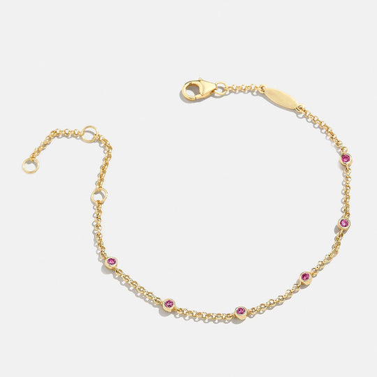 Luxe6498: The Golden Birthstone Station Bracelet