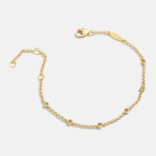 Luxe6498: The Golden Birthstone Station Bracelet