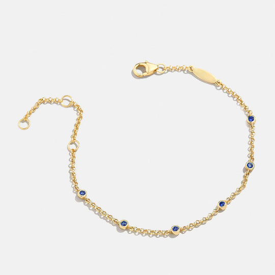 Luxe6498: The Golden Birthstone Station Bracelet