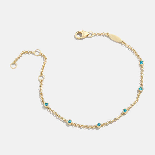Luxe6498: The Golden Birthstone Station Bracelet