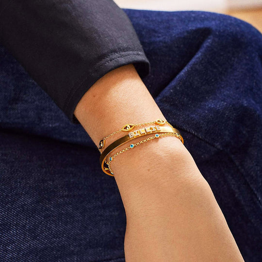 Luxe6498: The Golden Birthstone Station Bracelet