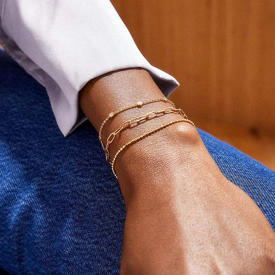 Luxe6498: The Golden Birthstone Station Bracelet