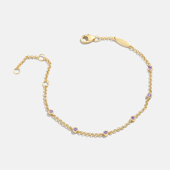 Luxe6498: The Golden Birthstone Station Bracelet