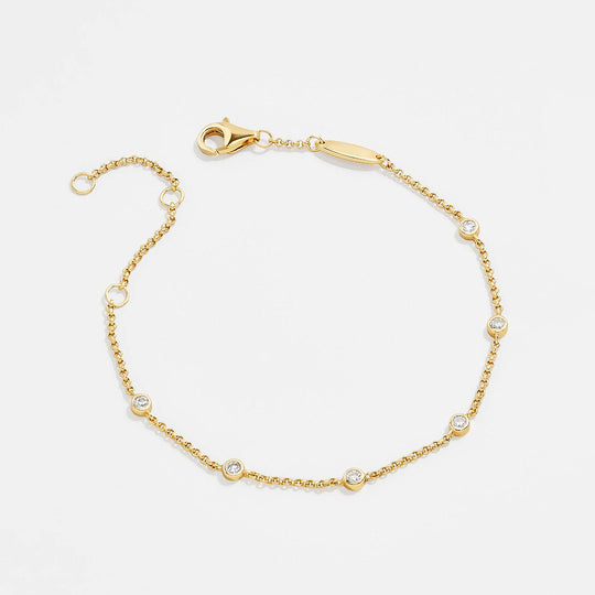 Luxe6498: The Golden Birthstone Station Bracelet