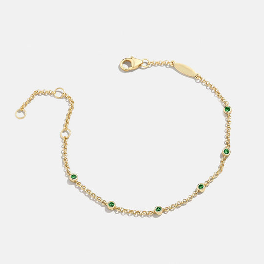 Luxe6498: The Golden Birthstone Station Bracelet