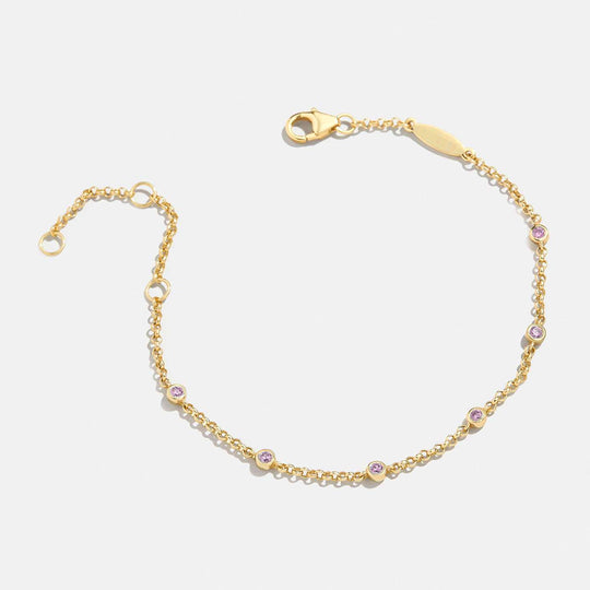 Luxe6498: The Golden Birthstone Station Bracelet