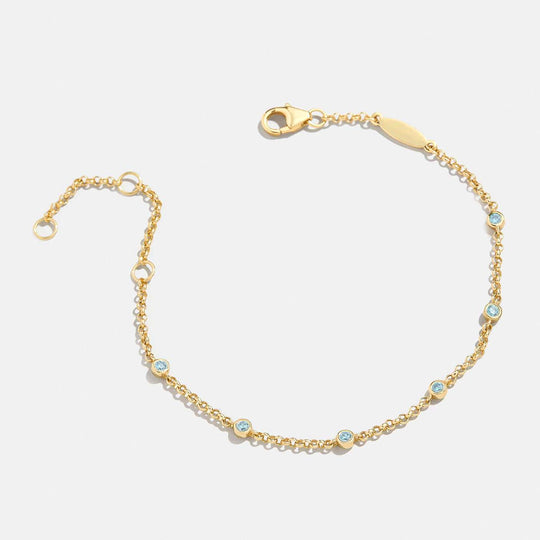 Luxe6498: The Golden Birthstone Station Bracelet
