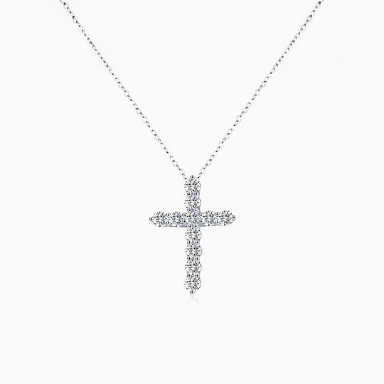 Prm2002: The Moissanite Eternal Cross Necklace