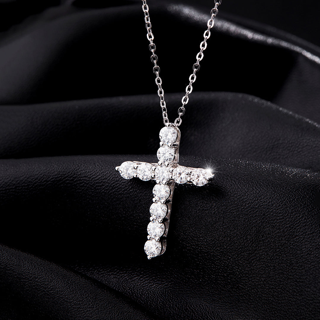 Prm2002: The Moissanite Eternal Cross Necklace