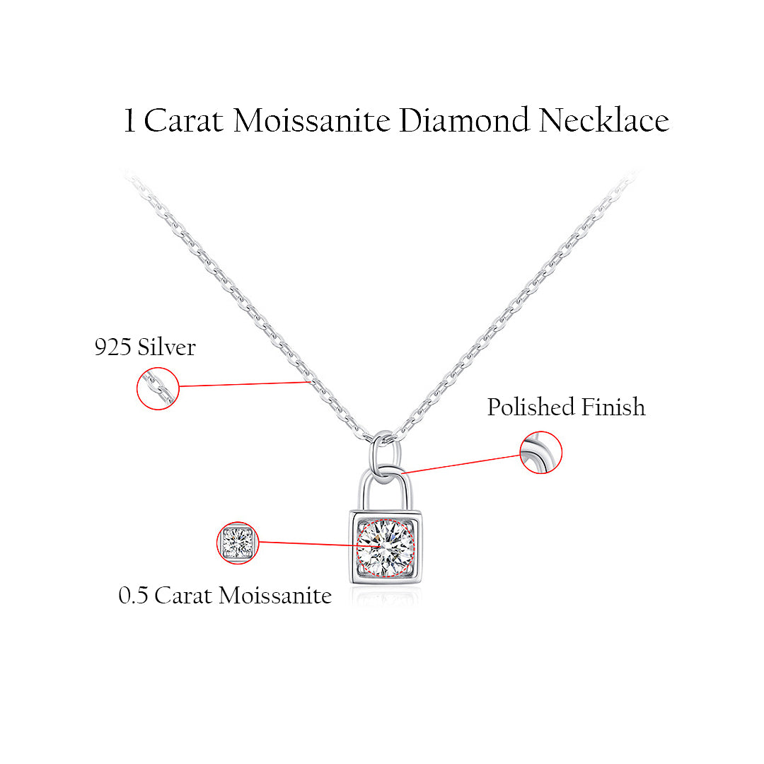 Prm2005: The Moissanite Lock of Love Necklace