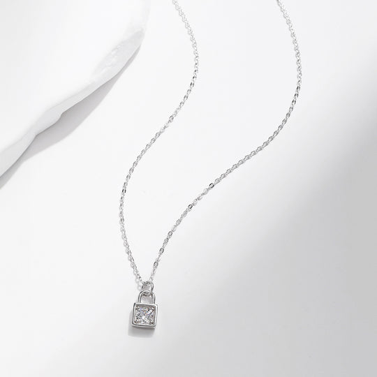 Prm2005: The Moissanite Lock of Love Necklace