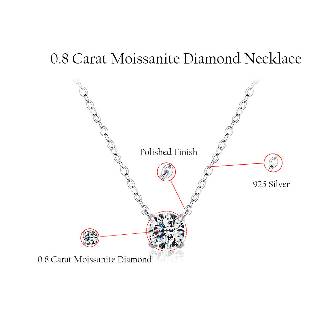 Prm2009: The 0.8 Carat Moissanite Solitaire Brilliance Necklace