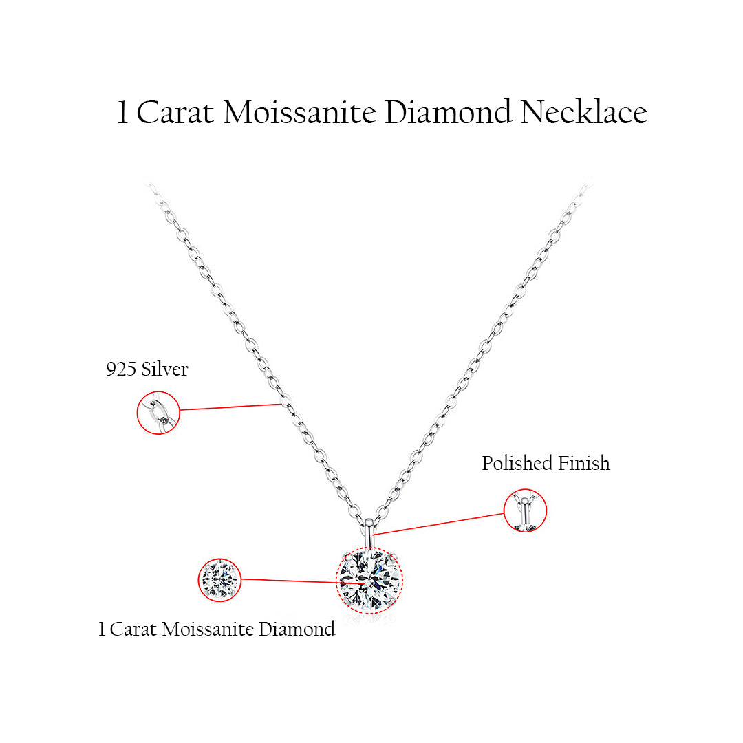 Prm2010: The 1 Carat Moissanite Solitaire Signature Necklace
