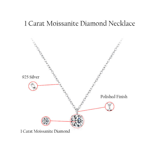 Prm2010: The 1 Carat Moissanite Solitaire Signature Necklace