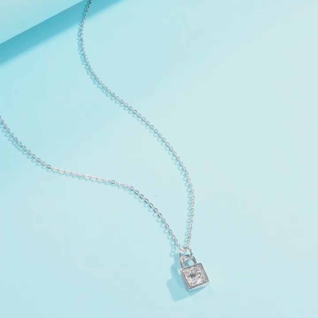 Prm2005: The Moissanite Lock of Love Necklace