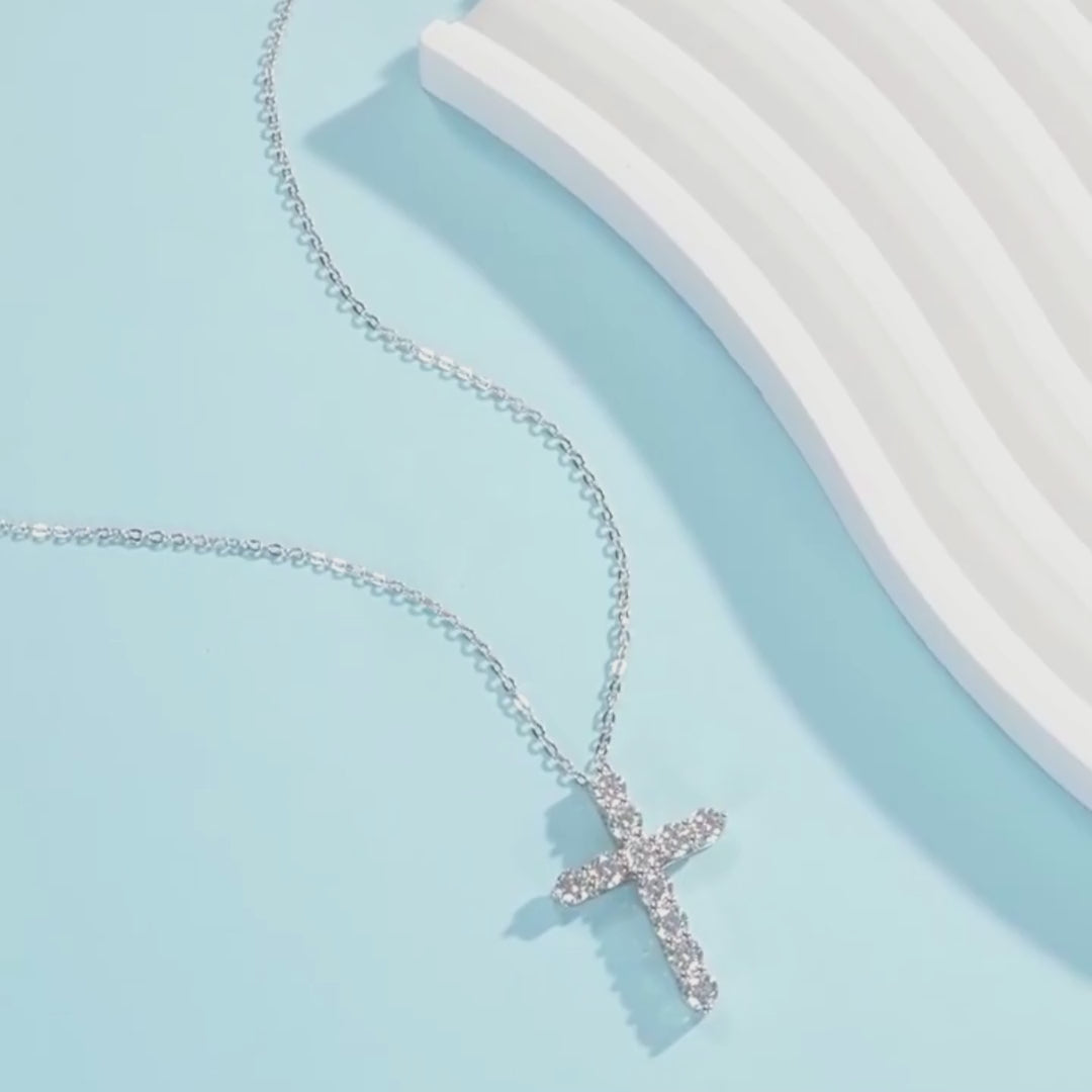 Prm2002: The Moissanite Eternal Cross Necklace