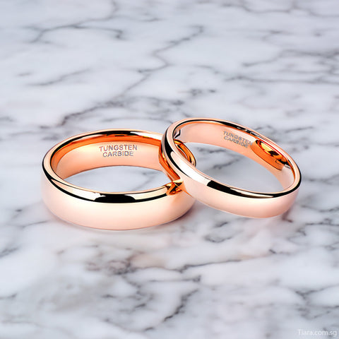 Rose Gold Tungsten Rings