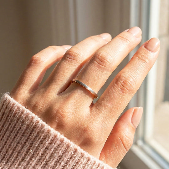 Ash | Brushed Silver and Rose Gold Dual Tone Tungsten Carbide