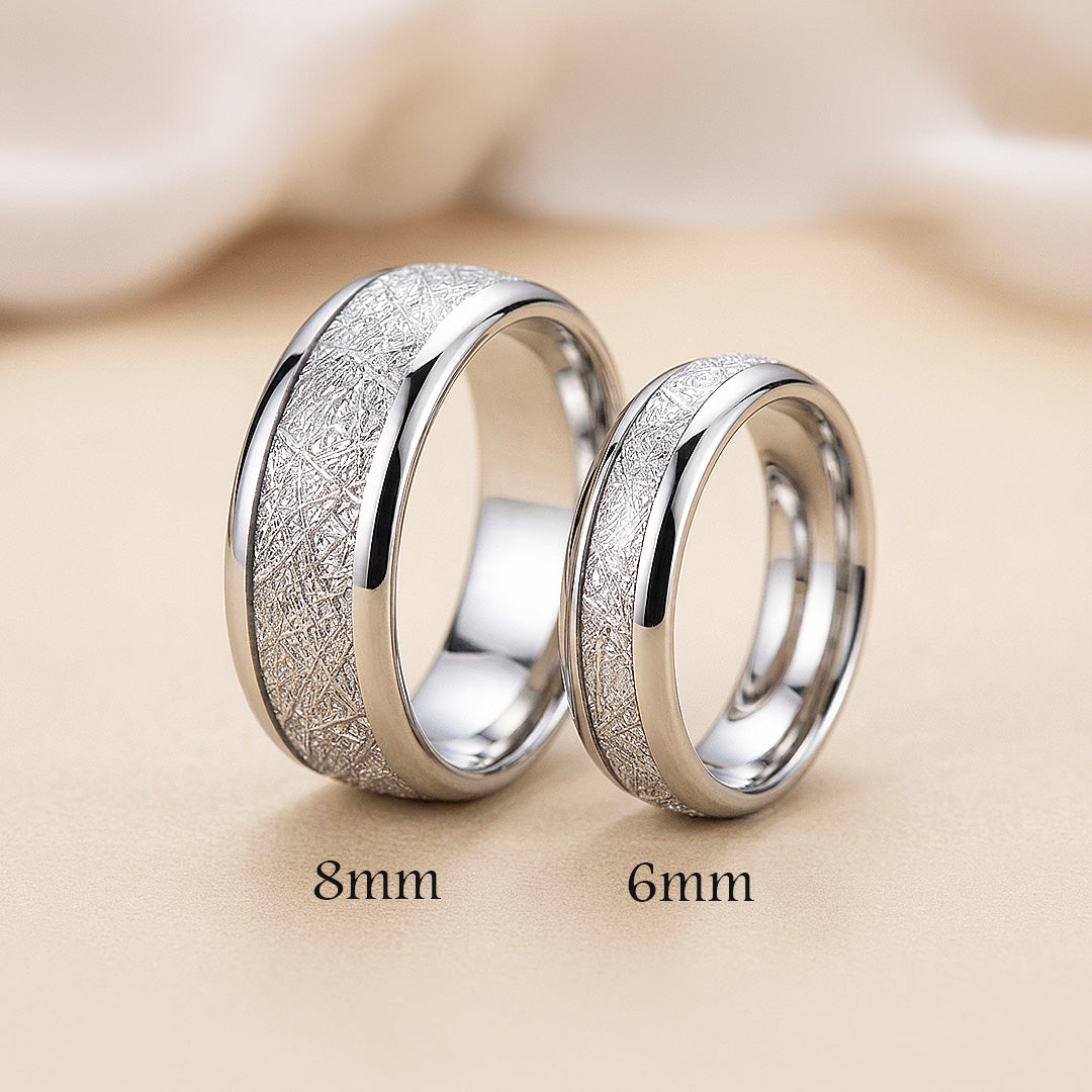 Asteroid | Tungsten Couple Rings | Silver Wedding Bands - Ring | Singapore Jewellery, Wedding Rings &amp; Gifts | Same Day Delivery | Tiara.com.sg