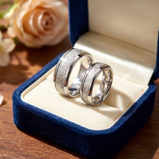 Asteroid | Tungsten Couple Rings | Silver Wedding Bands - Ring | Singapore Jewellery, Wedding Rings &amp; Gifts | Same Day Delivery | Tiara.com.sg