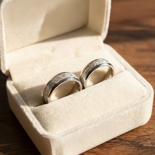 Asteroid | Tungsten Couple Rings | Silver Wedding Bands - Ring | Singapore Jewellery, Wedding Rings &amp; Gifts | Same Day Delivery | Tiara.com.sg