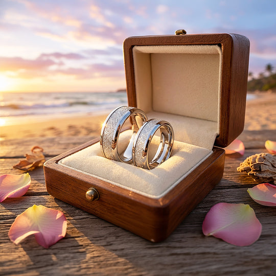 Asteroid | Tungsten Couple Rings | Silver Wedding Bands - Ring | Singapore Jewellery, Wedding Rings &amp; Gifts | Same Day Delivery | Tiara.com.sg