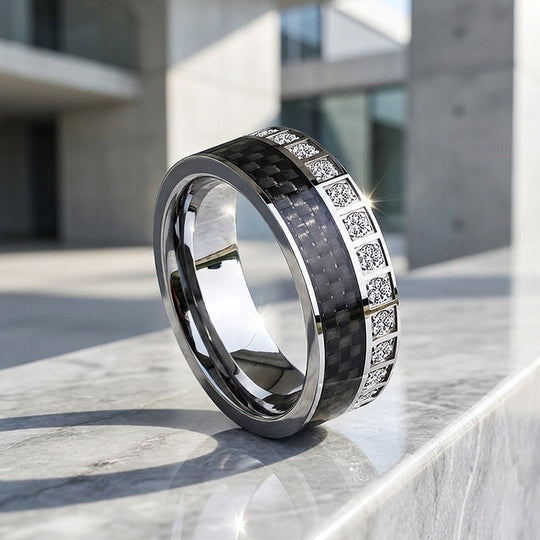 Bentley Carbon Fiber Tungsten Carbide Ring