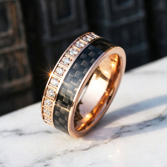 Bentley Carbon Fiber Tungsten Carbide Ring