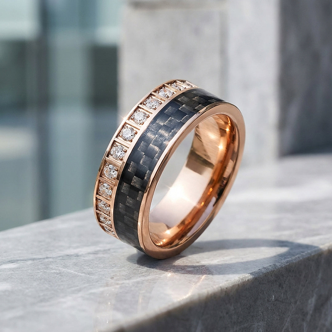 Bentley Carbon Fiber Tungsten Carbide Ring