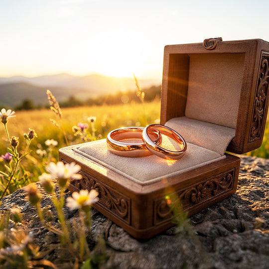 Blush | Tungsten Couple Rings | Rose Gold Wedding Bands - Ring | Singapore Jewellery, Wedding Rings &amp; Gifts | Same Day Delivery | Tiara.com.sg