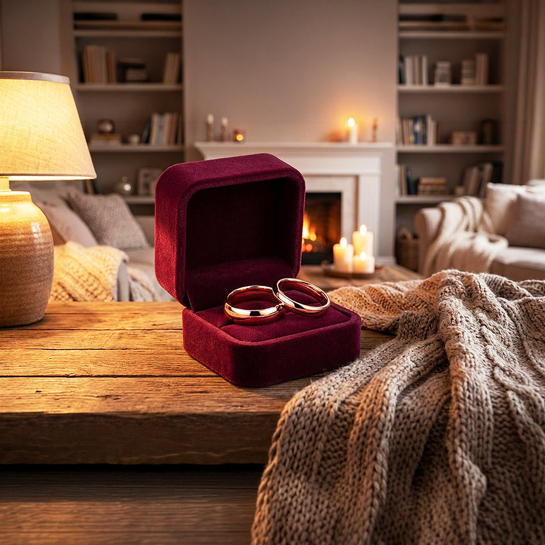 Blush | Tungsten Couple Rings | Rose Gold Wedding Bands - Ring | Singapore Jewellery, Wedding Rings &amp; Gifts | Same Day Delivery | Tiara.com.sg