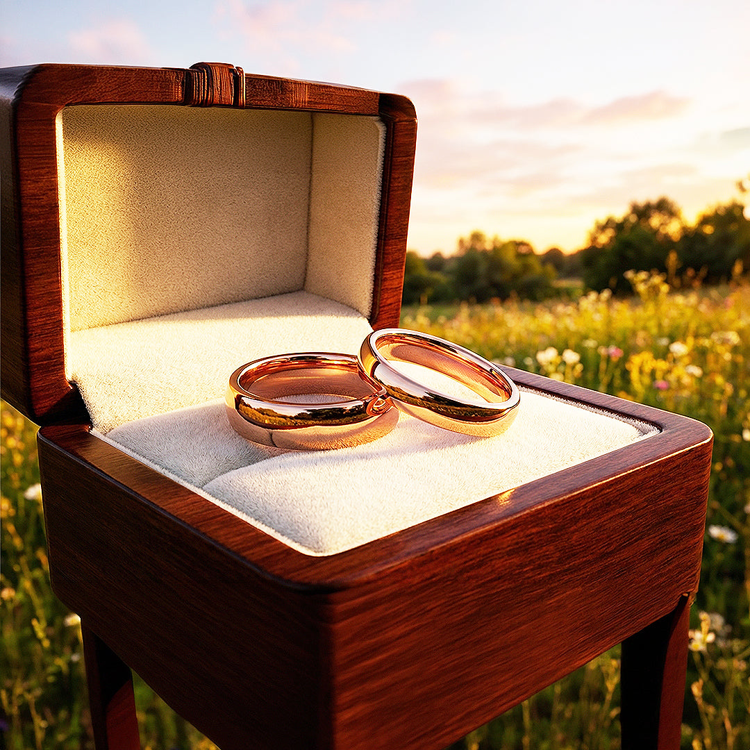 Blush | Tungsten Couple Rings | Rose Gold Wedding Bands - Ring | Singapore Jewellery, Wedding Rings &amp; Gifts | Same Day Delivery | Tiara.com.sg