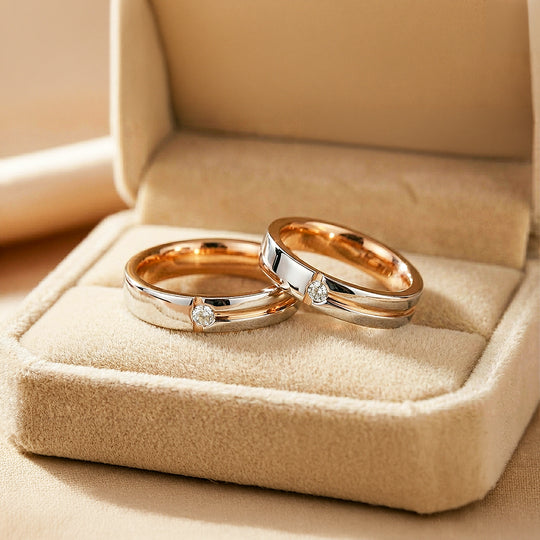 Butterscotch | Tungsten Couple Rings | Rose Gold Wedding Bands - Ring | Singapore Jewellery, Wedding Rings &amp; Gifts | Same Day Delivery | Tiara.com.sg