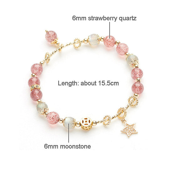 C110 - Strawberry Quartz Bracelet - Tiara.com.sg Singapore Jewelry & Bags