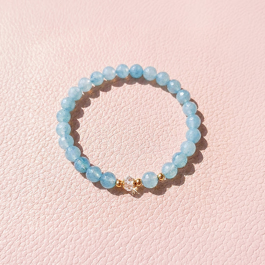 Aquamarine Serenity &amp; Emotional Balance Natural Crystal Bracelet | C120