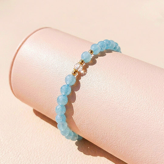 Aquamarine Serenity &amp; Emotional Balance Natural Crystal Bracelet | C120