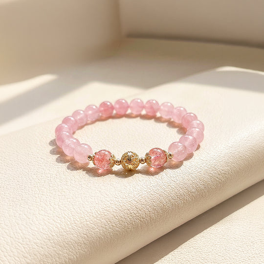 C121 - Kuarza Rose dengan Kristal Strawberi