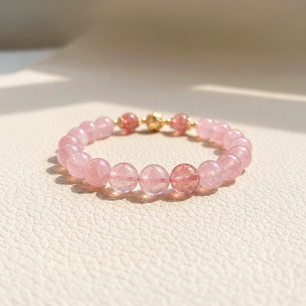 C121 - Kuarza Rose dengan Kristal Strawberi