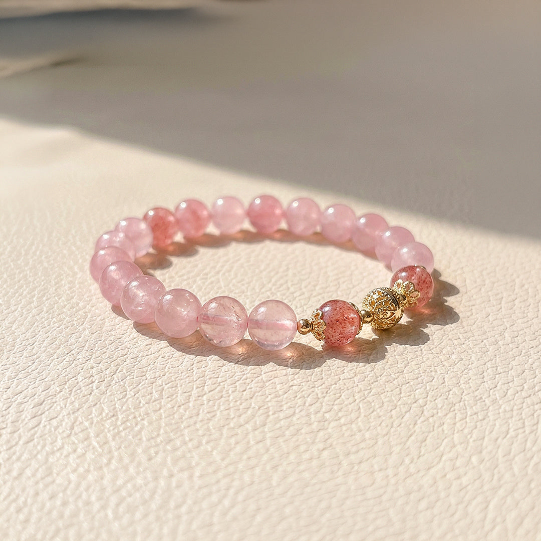 C121 - Kuarza Rose dengan Kristal Strawberi