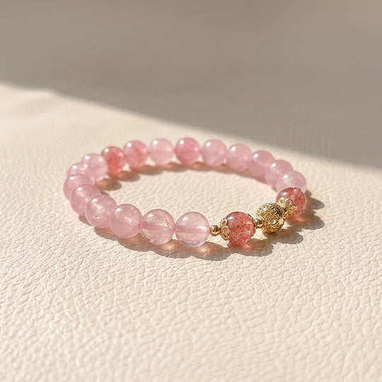 C121 - Kuarza Rose dengan Kristal Strawberi