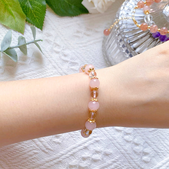 C140 - Rose Quartz with White Crystal