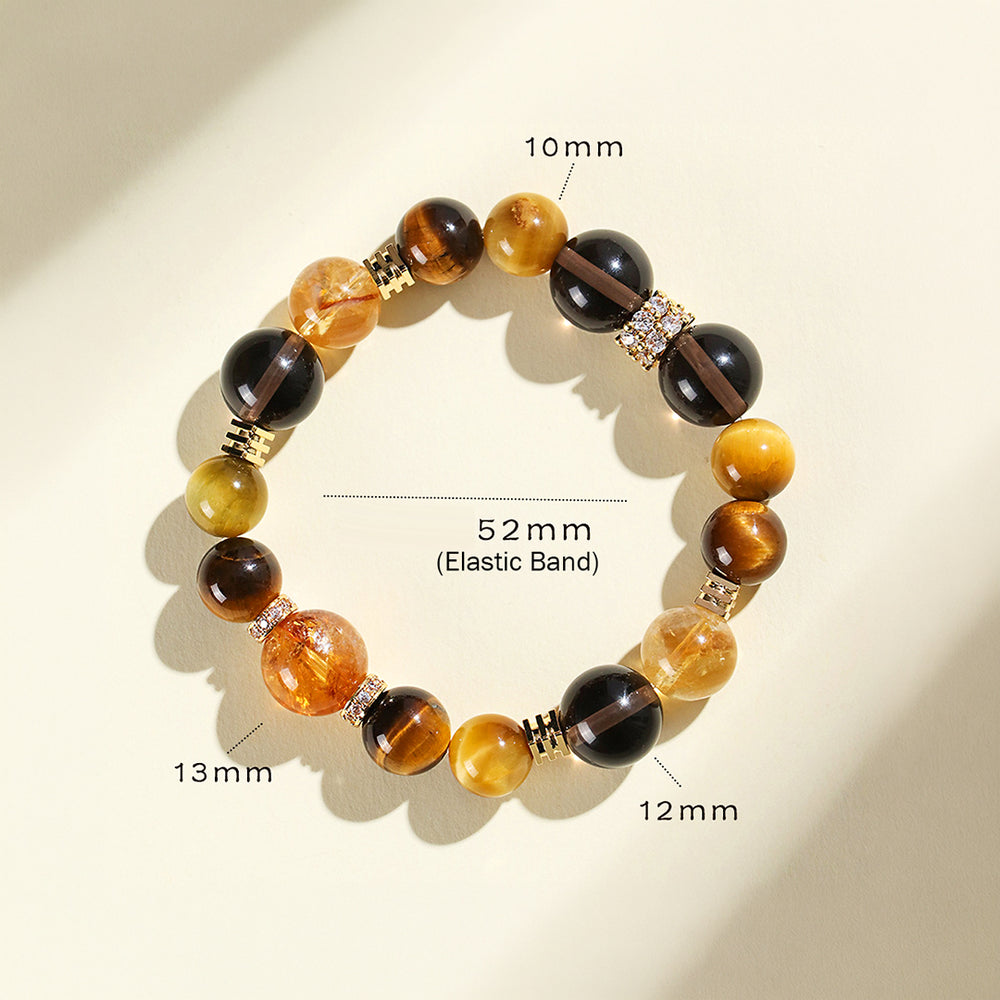 Yellow Tiger Eye Protection & Prosperity Natural Crystal Bracelet | C158