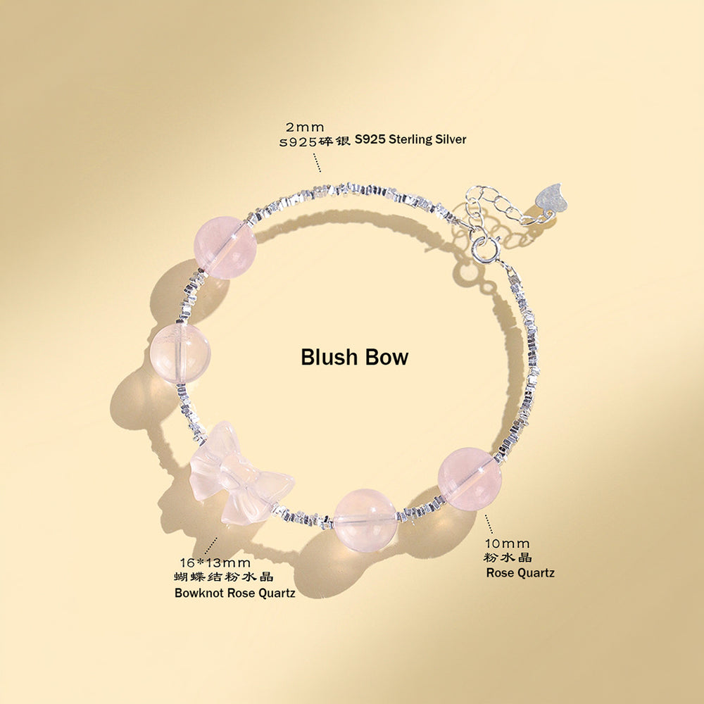 Aquamarine & Rose Quartz Serenity Natural Crystal Bracelet | C189