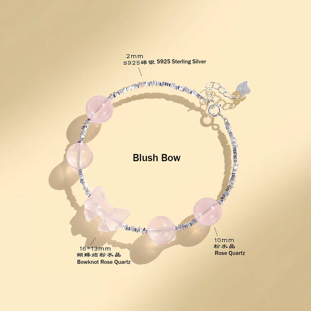 Aquamarine &amp; Rose Quartz Serenity Natural Crystal Bracelet | C189