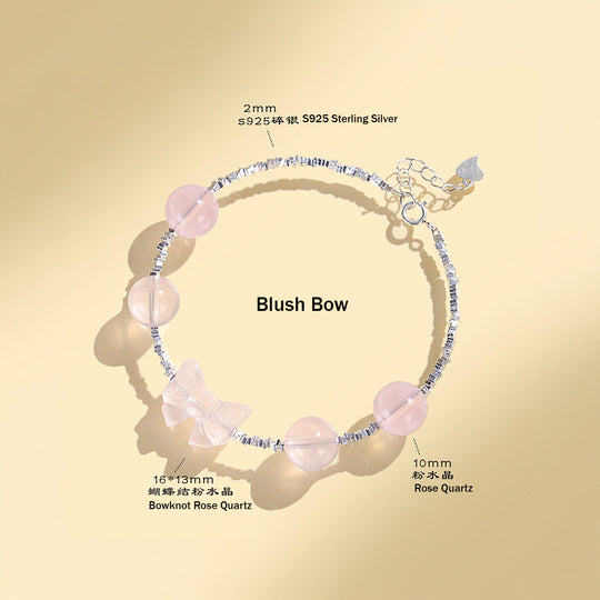 Aquamarine &amp; Rose Quartz Serenity Natural Crystal Bracelet | C189