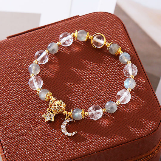 C210 - Gray Moonstone with White Crystal