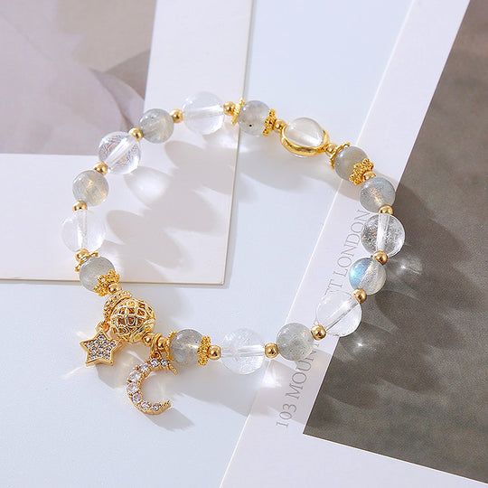 C210 - Gray Moonstone with White Crystal